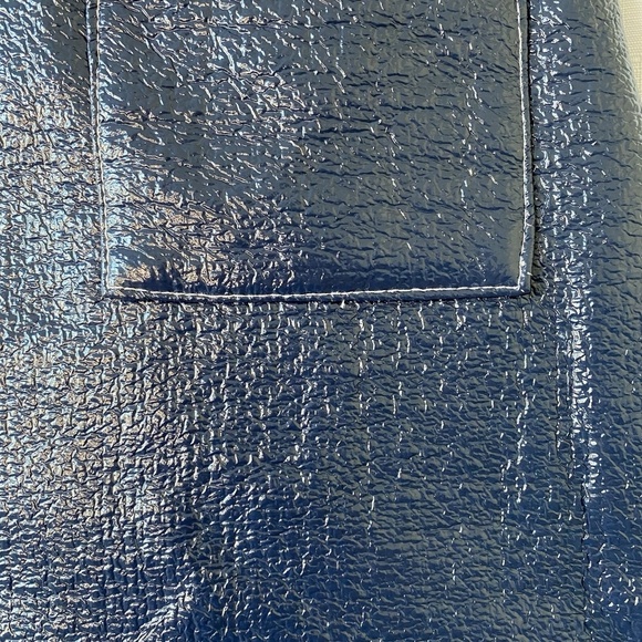 Never A Wallflower Navy Coated Skirt Size XS Front Pocket originally $245 - Picture 4 of 14